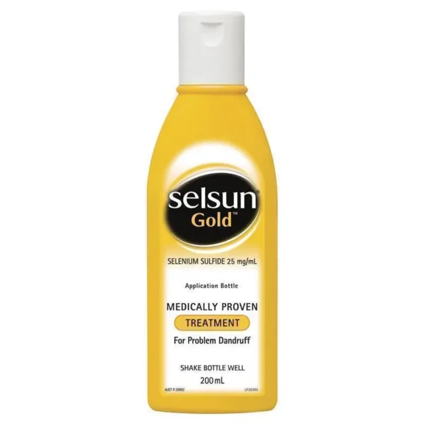 Selsun Gold Anti Dandruff Shampoo bottle 200ml by GlowMyst