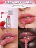 Strawberry Milk soft pink blush shade swatch and product view